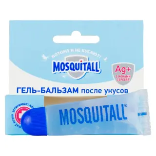 Mosquitall (Москитол) Гипоаллергенная защита гель-бальзам после укусов насекомых, 10 мл