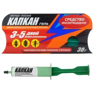 Капкан Преграда-Русский Эффект гель от тараканов и муравьев (красный) (шприц), 30 г