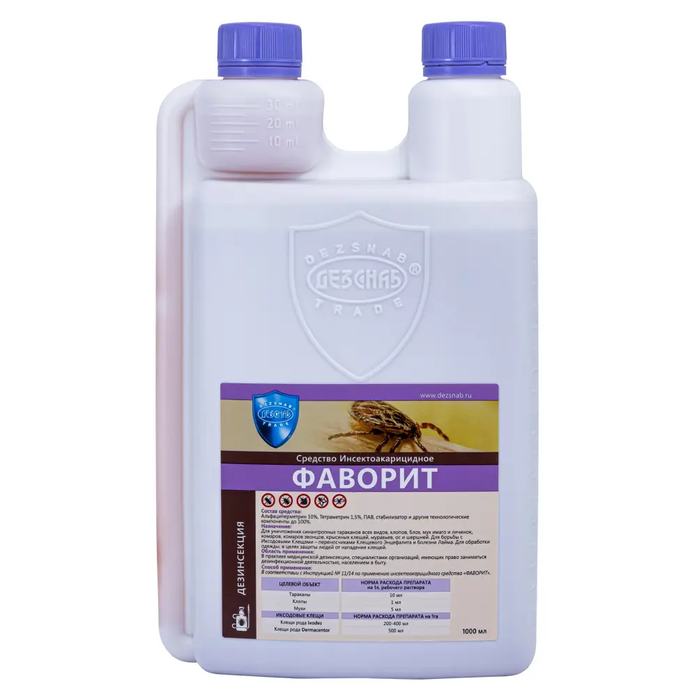 Фаворит средство от клопов, тараканов, блох, муравьев, комаров, мух, клещей, ос, 1 л