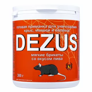 Dezus (Дезус) приманка от грызунов, крыс и мышей (мягкие брикеты) (пиво), 300 г
