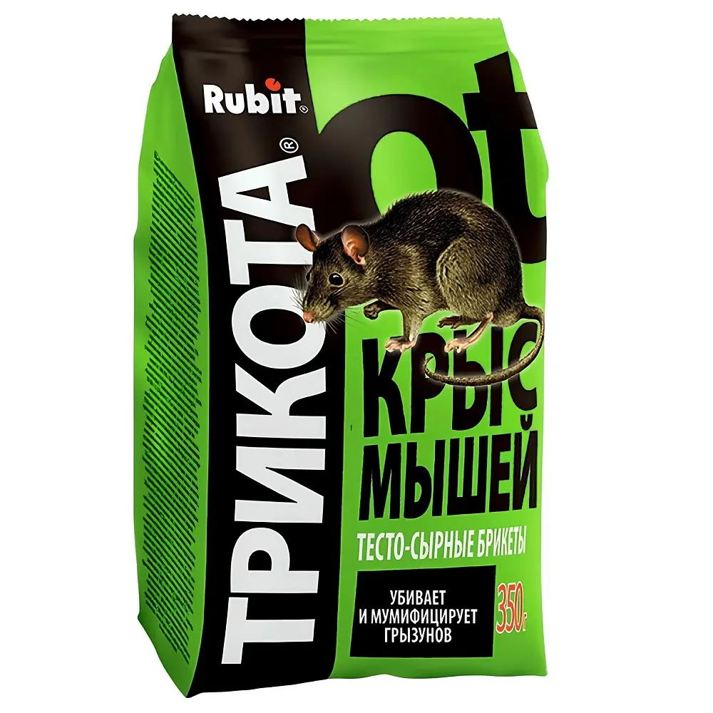 Rubit (Рубит) Трикота приманка от грызунов, крыс и мышей (тесто брикеты), 350 г