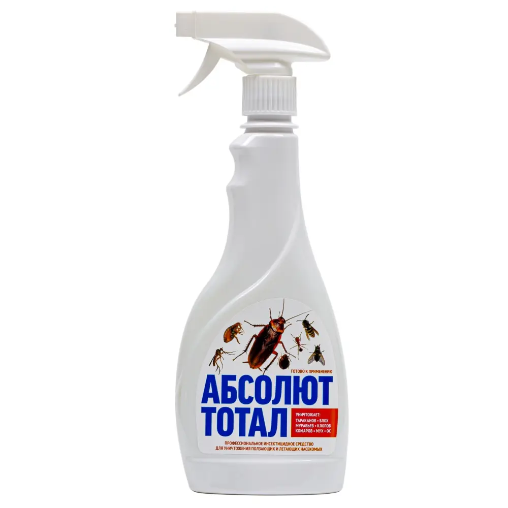 Абсолют Тотал спрей от клопов, тараканов, блох, муравьев, мух, ос, 400 мл