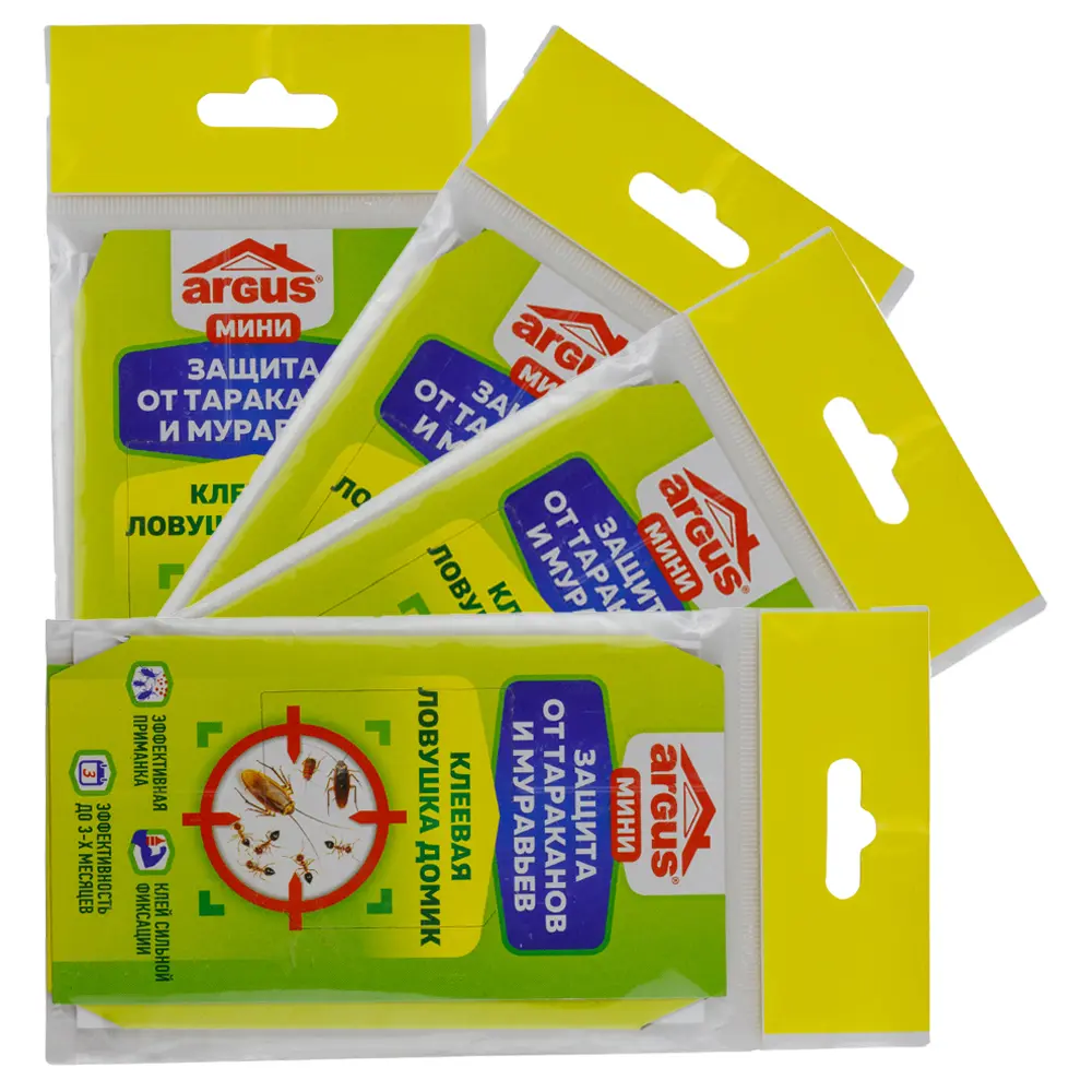Argus (Аргус) МИНИ клеевая ловушка от тараканов и муравьев, 1 шт 4 упак