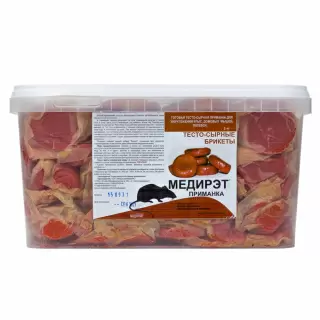 МедиРэт приманка от грызунов, крыс и мышей (тесто-сырные брикеты), 3 кг