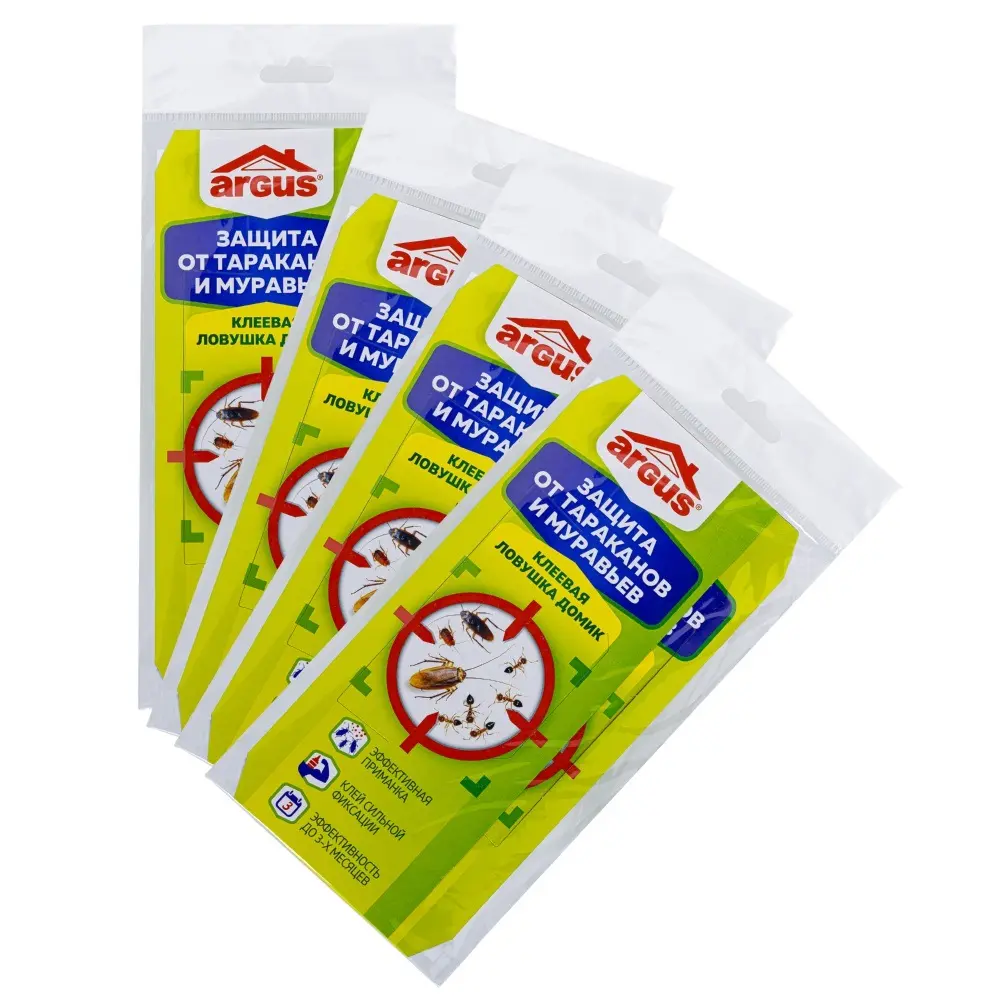 Argus (Аргус) клеевая ловушка от тараканов и муравьев, 1 шт 4 упак