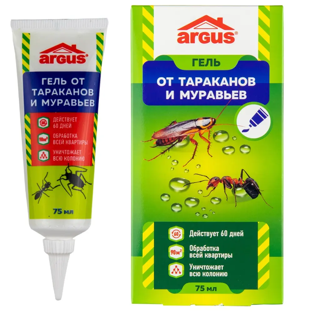 Argus (Аргус) универсальный гель от тараканов и муравьев (туба), 75 мл
