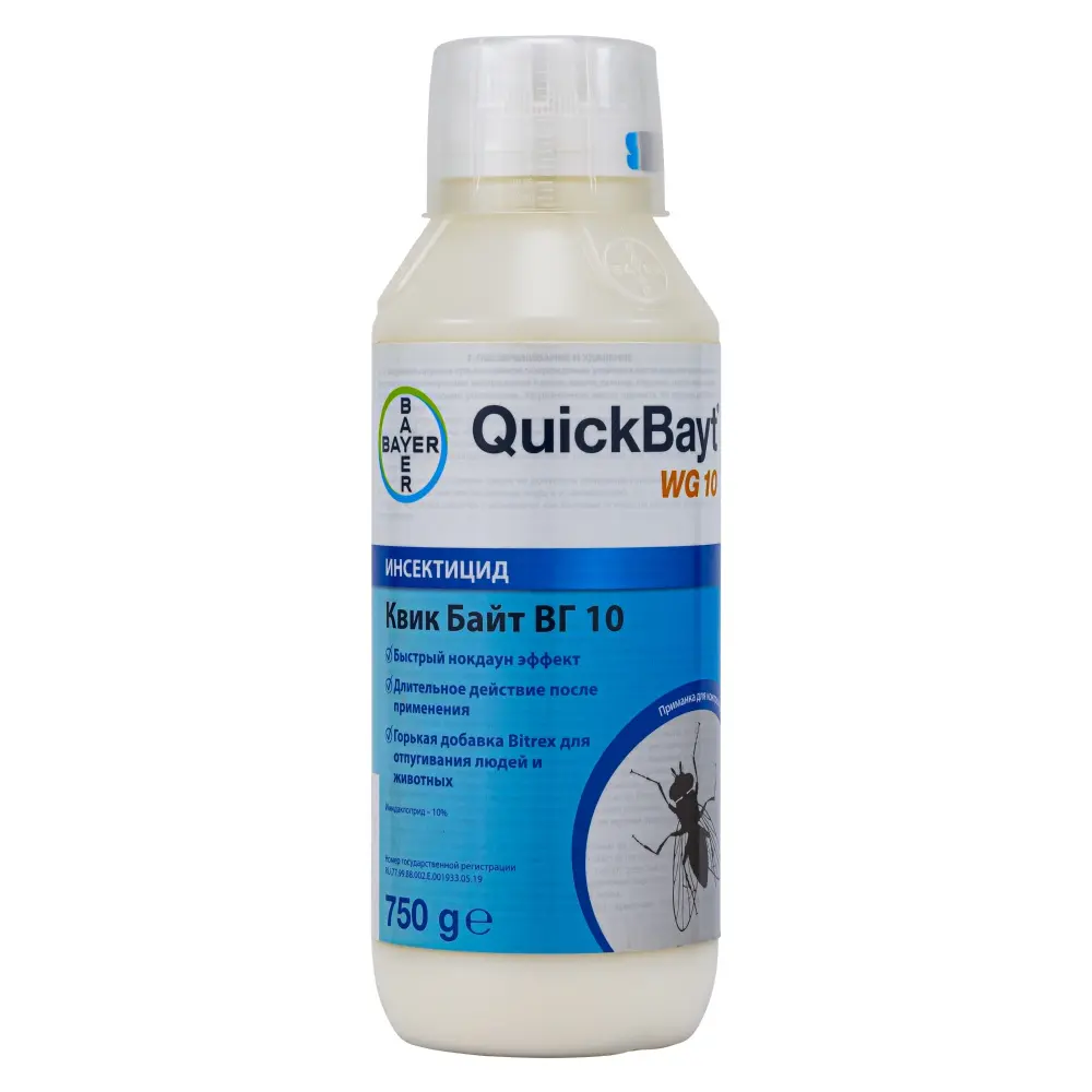 Quick Bayt WG 10 (Квик Байт ВГ 10) приманка от мух, блох, тараканов, 750 г