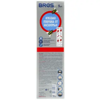 Bros (Брос) липкие полоски от мух (специальный объемный рисунок), 5 шт