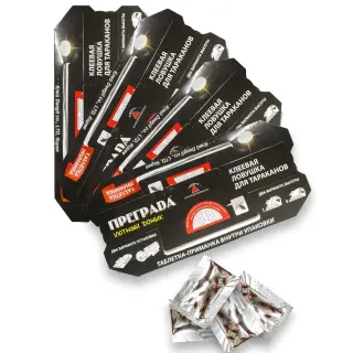 Преграда Уютный Домик клеевая ловушка от тараканов с таблеткой приманкой, 1 шт 4 упак