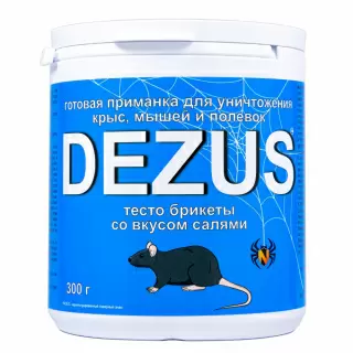 Dezus (Дезус) приманка от грызунов, крыс и мышей (тесто-брикеты) (салями), 300 г