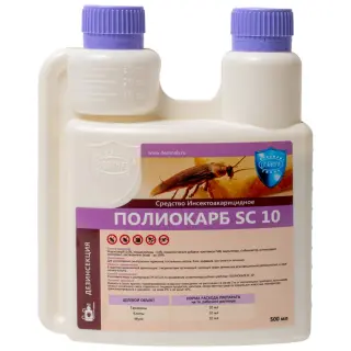 Полиокарб SC 10 средство от клопов, тараканов, блох, муравьев, комаров, мух, 500 мл