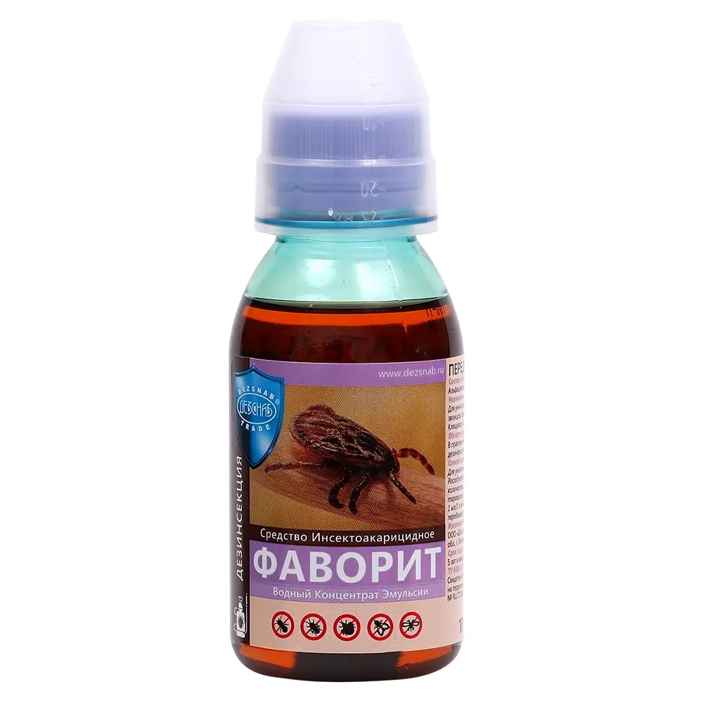 Фаворит средство от клопов, тараканов, блох, муравьев, комаров, мух, клещей, ос, 100 мл