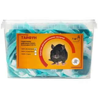 Тайфун-МБ приманка от грызунов, крыс и мышей (мягкие брикеты), 1 кг