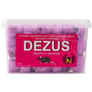 Dezus (Дезус) приманка от грызунов, крыс и мышей (брикеты с начинкой), 1 кг