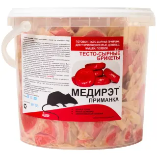 МедиРэт приманка от грызунов, крыс и мышей (тесто-сырные брикеты), 3 кг