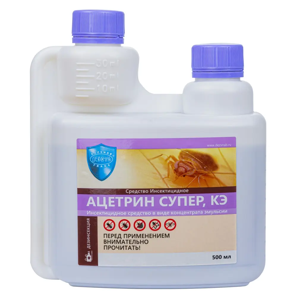 Ацетрин Супер средство от клопов, тараканов, блох, муравьев, 500 мл