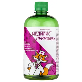 Медилис Пермифен средство от платяных, головных, лобковых вшей, чесоточных клещей, клопов, 500 мл