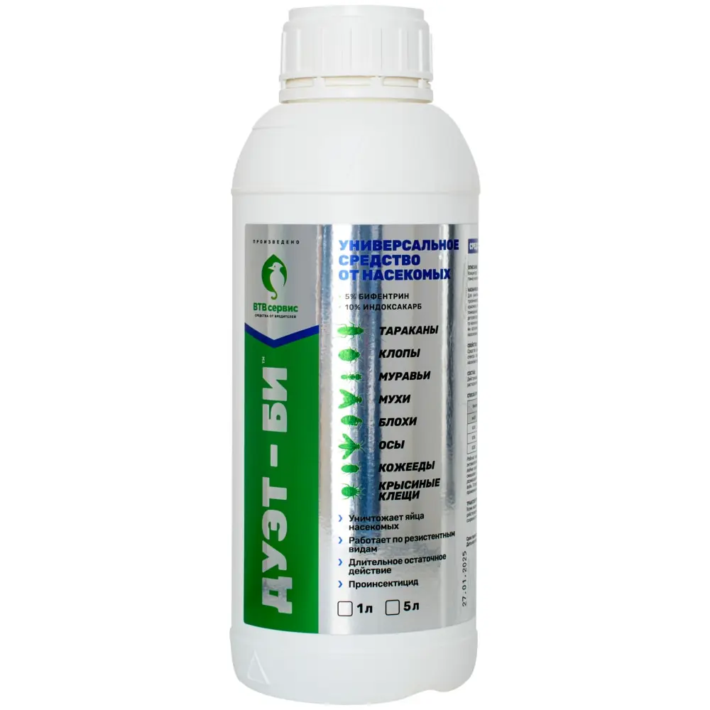 Дуэт-Би средство от клопов, тараканов, блох, муравьев, 1 л
