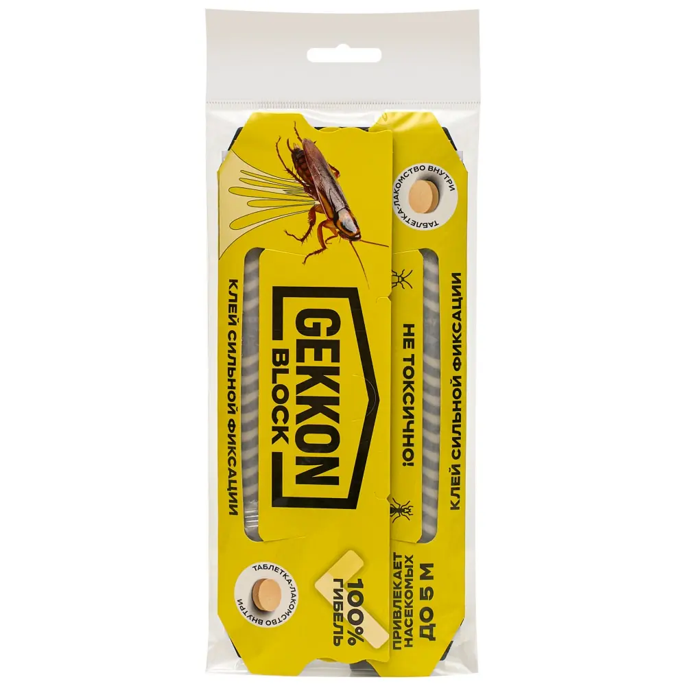Gekkon (Геккон) Block клеевая ловушка от тараканов и муравьев, 1 шт