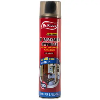 Dr.Klaus (Доктор Клаус) аэрозоль от муравьев, тараканов, иксодовых клещей (без запаха), 600 мл