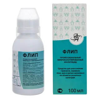 Флип средство от клопов, тараканов, блох, муравьев, комаров, мух, кожеедов, пауков, чешуйниц, 100 мл