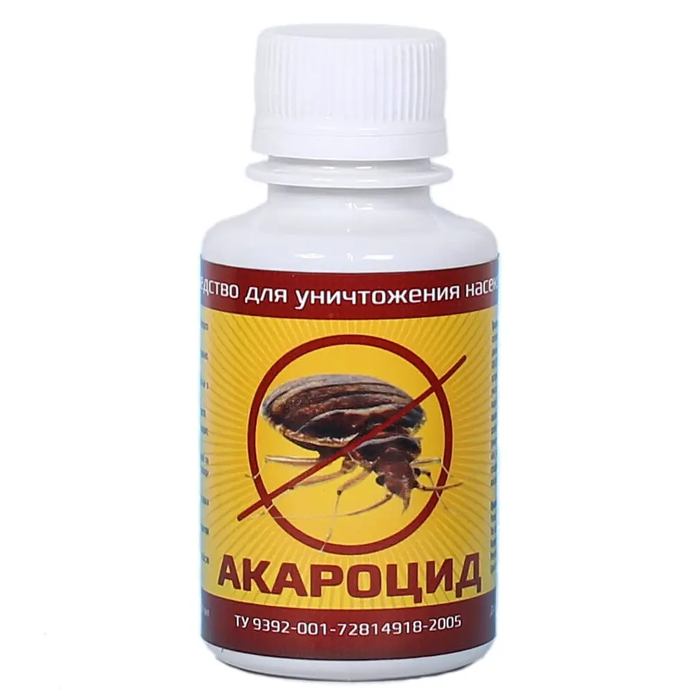 Акароцид средство от клопов, тараканов, блох, муравьев, комаров, мух, иксодовых клещей, ос, 100 мл