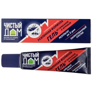 Чистый Дом Усиленная Формула гель от тараканов и муравьев (туба), 50 г