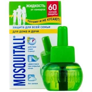 Mosquitall (Москитол) Защита для всей семьи жидкость от комаров (без запаха) (60 ночей), 30 мл