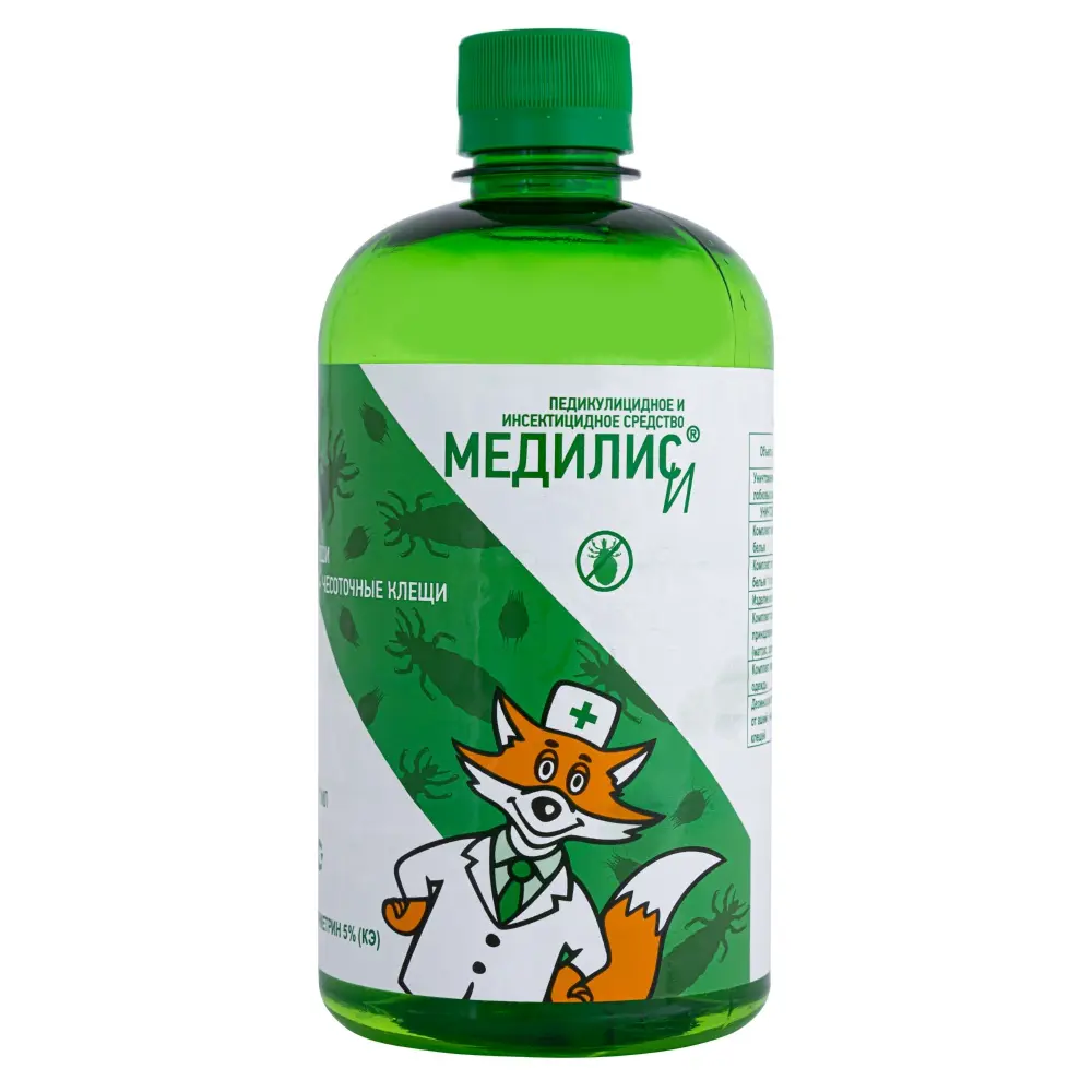Медилис И средство от платяных, головных, лобковых вшей, чесоточных клещей, 500 мл