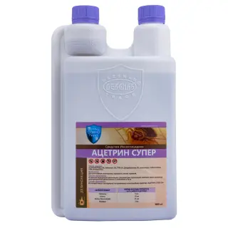 Ацетрин Супер средство от клопов, тараканов, блох, муравьев, 1 л