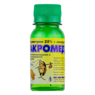 Акромед-У средство от платяных, головных, лобковых вшей, чесоточных клещей, клопов, 50 мл