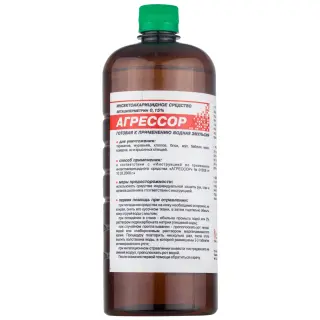Агрессор средство от клопов, тараканов, блох, муравьев, комаров, мух, крысиных клещей, ос, 1 л