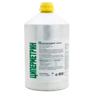 Циперметрин 25 средство от клопов, тараканов, блох, муравьев, мух, комаров, клещей, 5 л