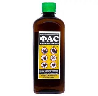 ФАС Альфациперметрин средство от клопов, тараканов, блох, муравьев, комаров, мух, 500 мл