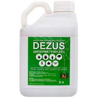 Dezus (Дезус) Циперметрин средство от клопов, тараканов, блох, муравьев, комаров, клещей, 5 л