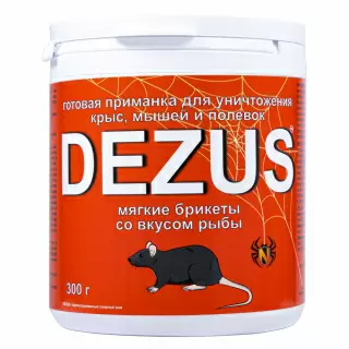 Dezus (Дезус) приманка от грызунов, крыс и мышей (мягкие брикеты) (рыба), 300 г