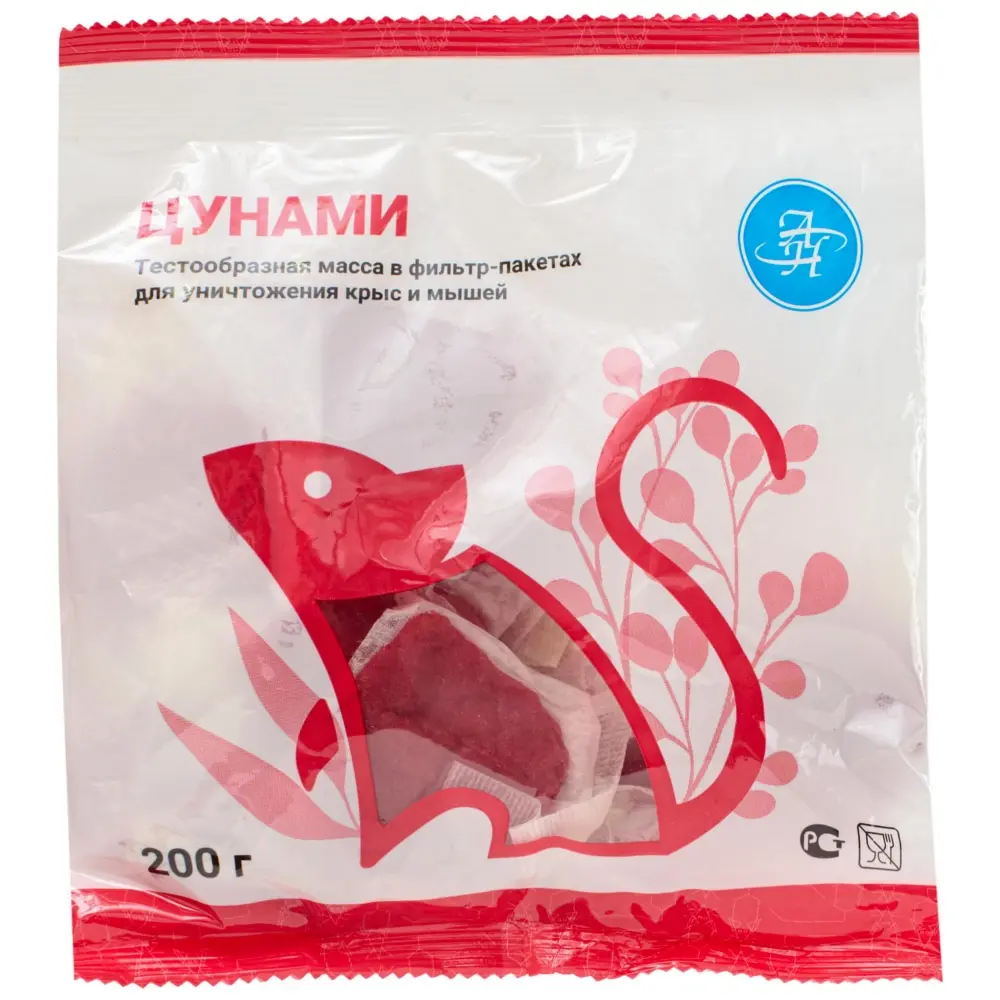 Цунами приманка от грызунов, крыс и мышей (мягкие брикеты), 200 г