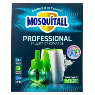 Mosquitall (Москитол) Professional электрофумигатор и жидкость от комаров (30 ночей), 1 шт