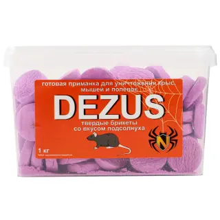 Dezus (Дезус) приманка от грызунов, крыс и мышей (твердые брикеты) (подсолнух), 1 кг