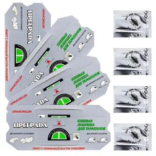 Преграда клеевая ловушка от тараканов с приманкой внутри, 1 шт 4 упак