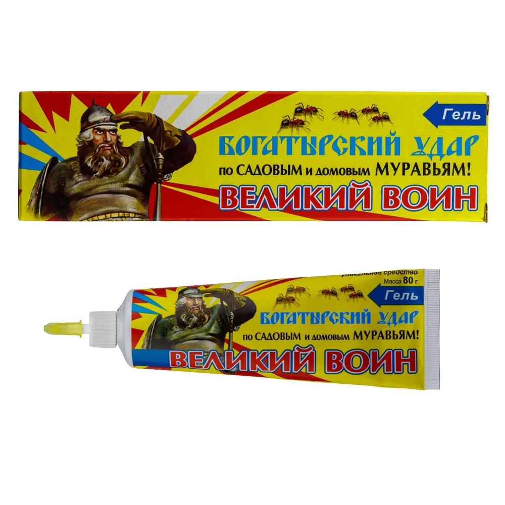 Великий Воин гель от садовых и домовых муравьев (желтый) (туба), 80 г