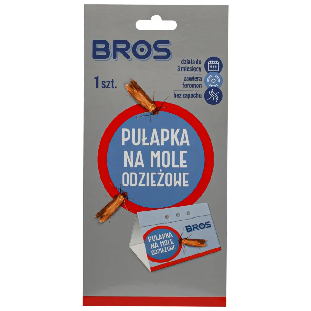 Bros (Брос) клеевая ловушка-домик для отлова одежной моли с феромоном, 1 шт
