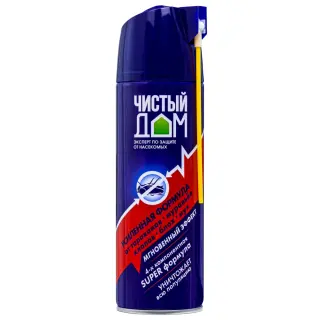 Чистый Дом Усиленная Формула аэрозоль от клопов, тараканов, блох, муравьев (без запаха), 400 мл