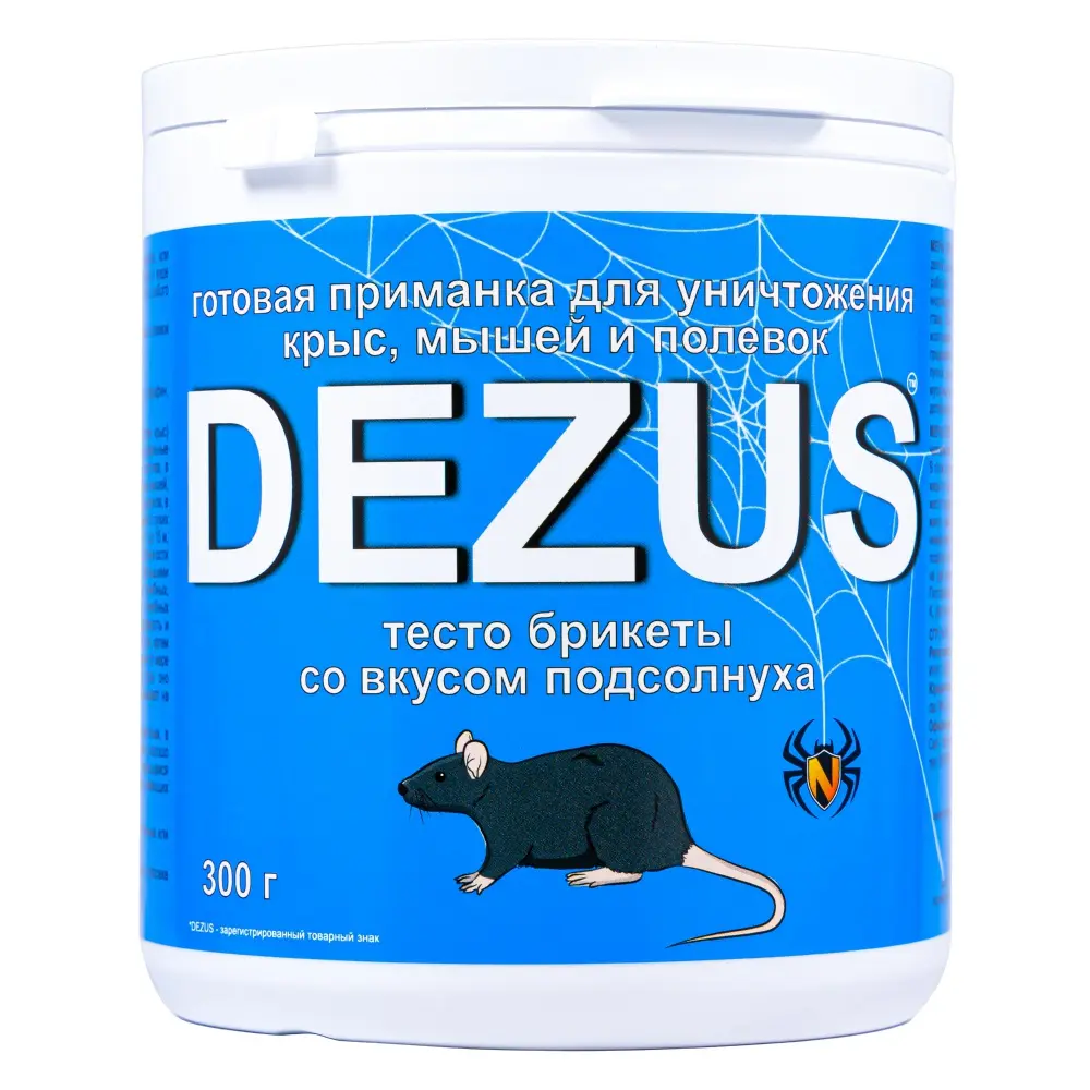 Dezus (Дезус) приманка от грызунов, крыс и мышей (тесто-брикеты) (жареные семечки), 300 г