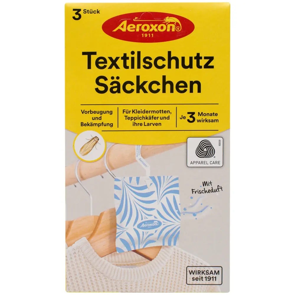 Aeroxon (Аэроксон) Textilschutz Sackchen подвесные мешочки для защиты от моли (цветы), 3 шт