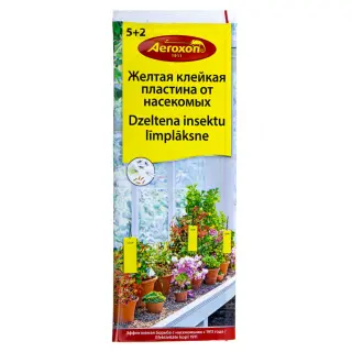 Aeroxon (Аэроксон) желтые клейкие пластины для ловли насекомых, 10x25 см, 7 шт