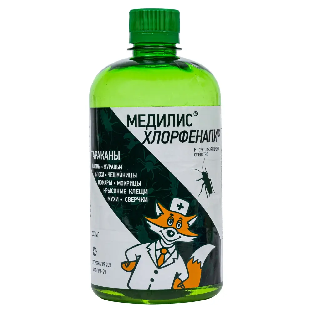 Медилис Хлорфенапир Дуо средство от клопов, тараканов, блох, муравьев, мух, комаров, 500 мл