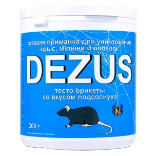 Dezus (Дезус) приманка от грызунов, крыс и мышей (тесто-брикеты) (жареные семечки), 300 г