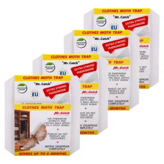 Mr.Catch (Мистер Кэтч) клеевая ловушка для отлова одежной моли с феромоном, 4 шт