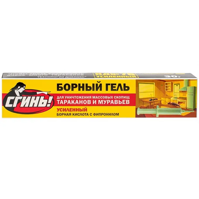 Дохлокс Сгинь! усиленный борный гель от тараканов (яд №76) (шприц), 30 г. Фото N3